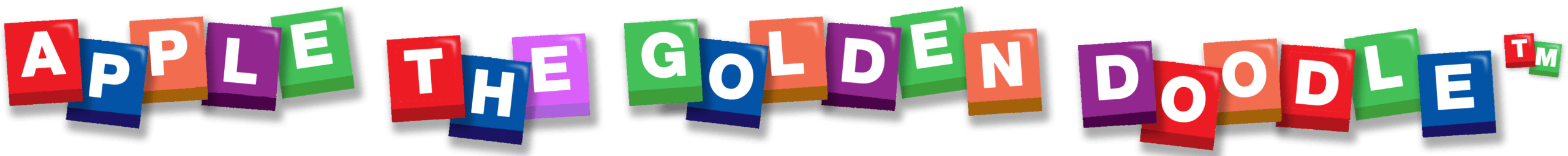 picture of apple the golden doodle wording logo